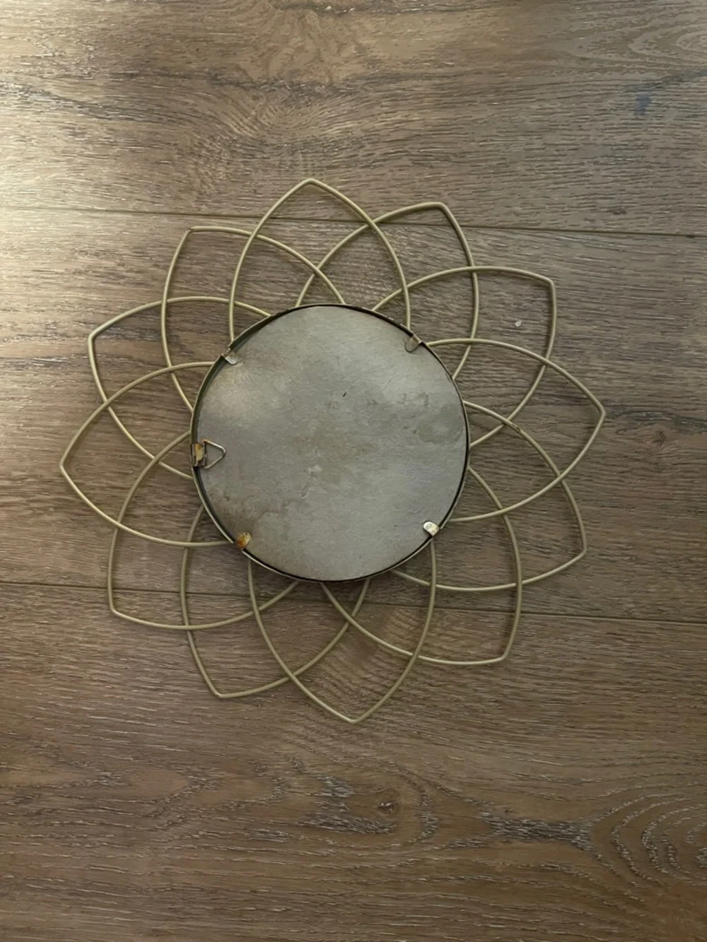 Small Gold Floral Wire Frame Wall Mirror - Brand Unknown